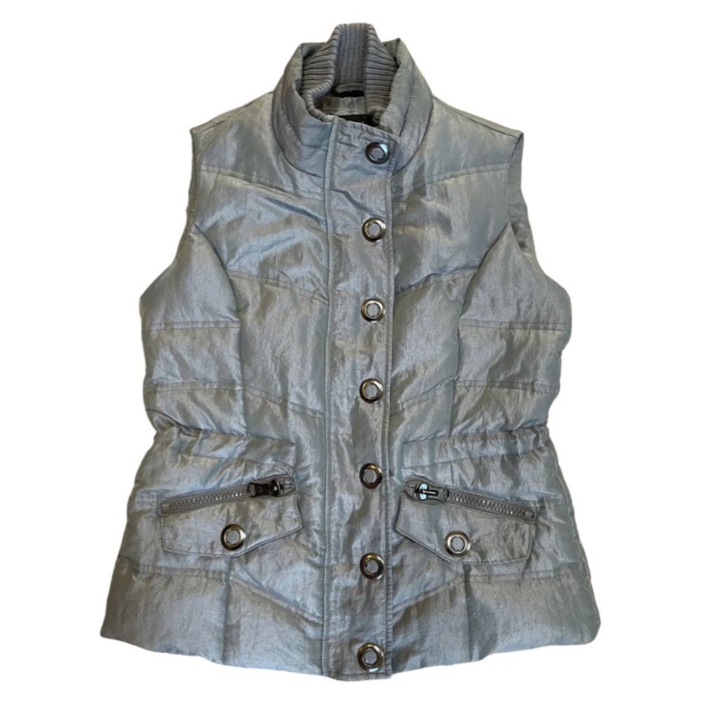 Gray Puffy Coat Vest Style & Co Petite Warm Winter